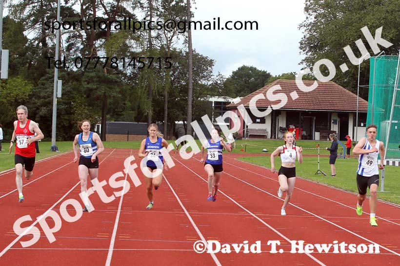 100 metres 03, NECAA Open Meeting, Morpeth, Sunday, March 23rd. David T. Hewitson/Sports for All Pics